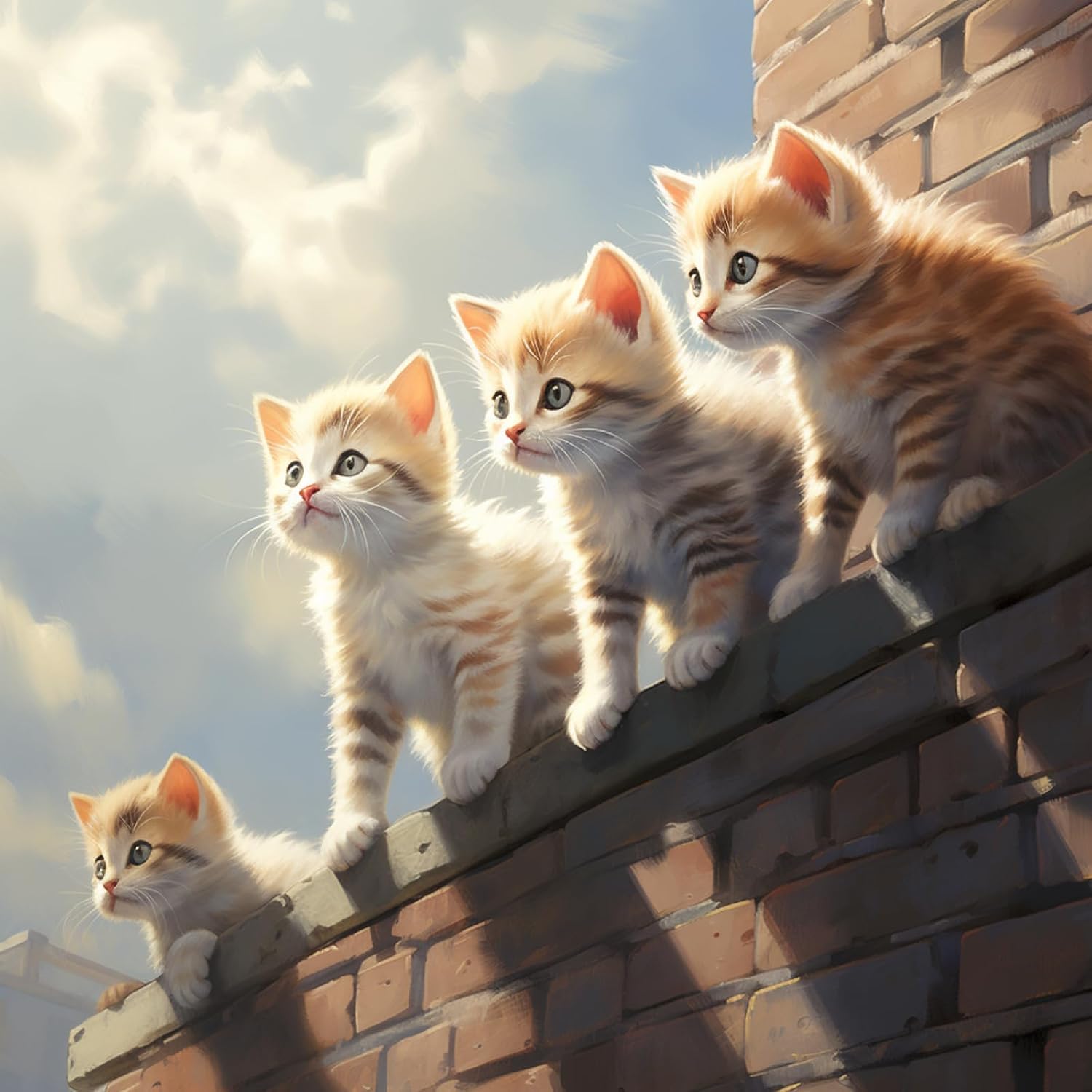 PIPISKY Pintura acrílica por números para principiantes en lienzo, gato en la pared, pintura por números para niños y adultos, pintura al óleo para