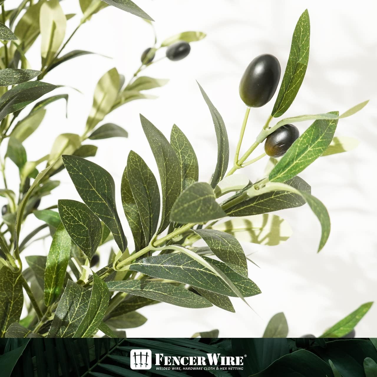 Fencer Wire Árbol topiario artificial en maceta, rama de olivo sintético y fruta, decoración moderna de planta sintética en maceta para interiores,