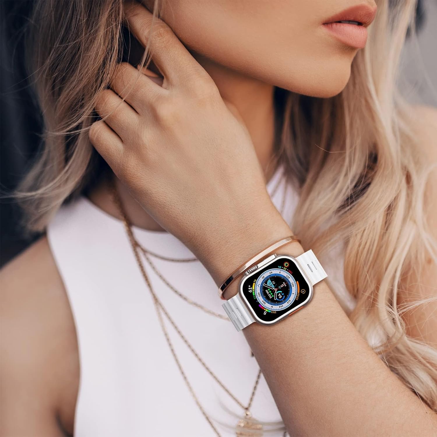 Paquete de 5 correas deportivas compatibles con Apple Watch Band de 1.496 pulgadas, 1.575 pulgadas, 1.614 pulgadas, 1.654 pulgadas, 1.732 pulgadas,
