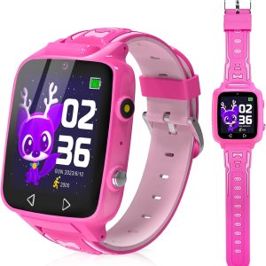 Reloj inteligente para niñas con 25 juegos de rompecabezas, calculadora de video, pantalla táctil HD, reloj despertador, podómetro, relojes para Reloj inteligente para niñas con 25 juegos de rompecabezas, calculadora de video, pantalla táctil HD, reloj despertador, podómetro, relojes para