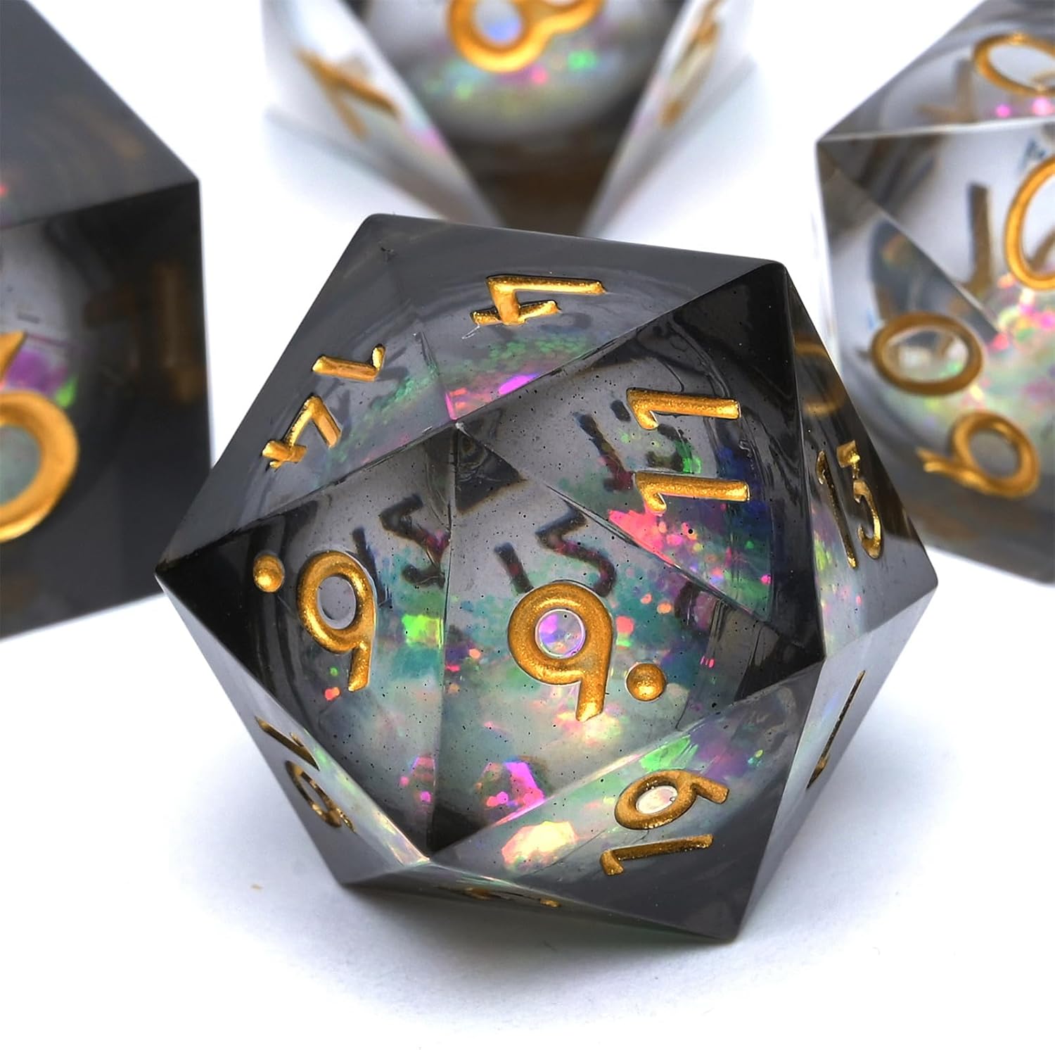 Dungeons and Dragons – Juego de dados de núcleo líquido D&D, juego de dados de resina poliédrica DND, utilizado para juegos de rol, juego de dados