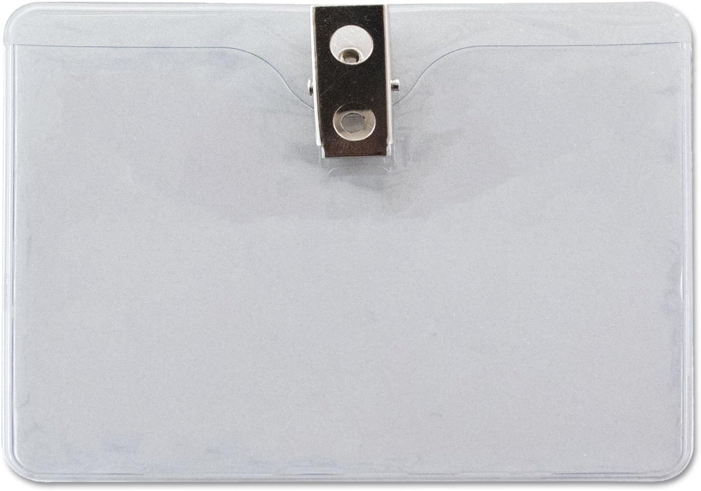 ADVANTUS Portatarjetas de seguridad e identificación con clip, horizontal, tamaño de inserción de 4 x 3 pulgadas, vinilo, caja de 50 (75456)