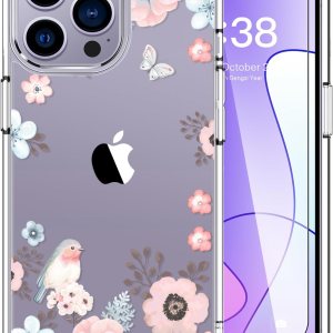 LUHOURI Funda para iPhone 15 Pro con protector de pantalla  Funda duradera transparente  Diseños de moda para mujeres y niñas  Funda protectora LUHOURI Funda para iPhone 15 Pro con protector de pantalla  Funda duradera transparente  Diseños de moda para mujeres y niñas  Funda protectora
