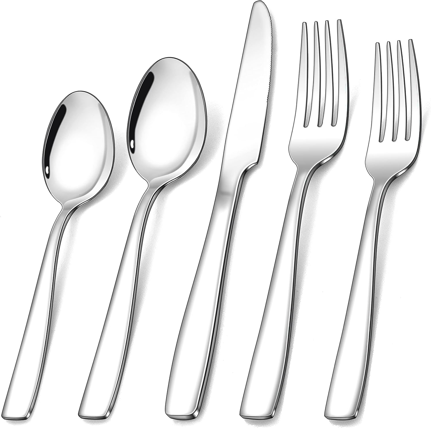 Homikit Juego de cubiertos 1810, 30 piezas de cubiertos de acero inoxidable para 6, vajilla de metal elegante para restaurante casero, bonito y
