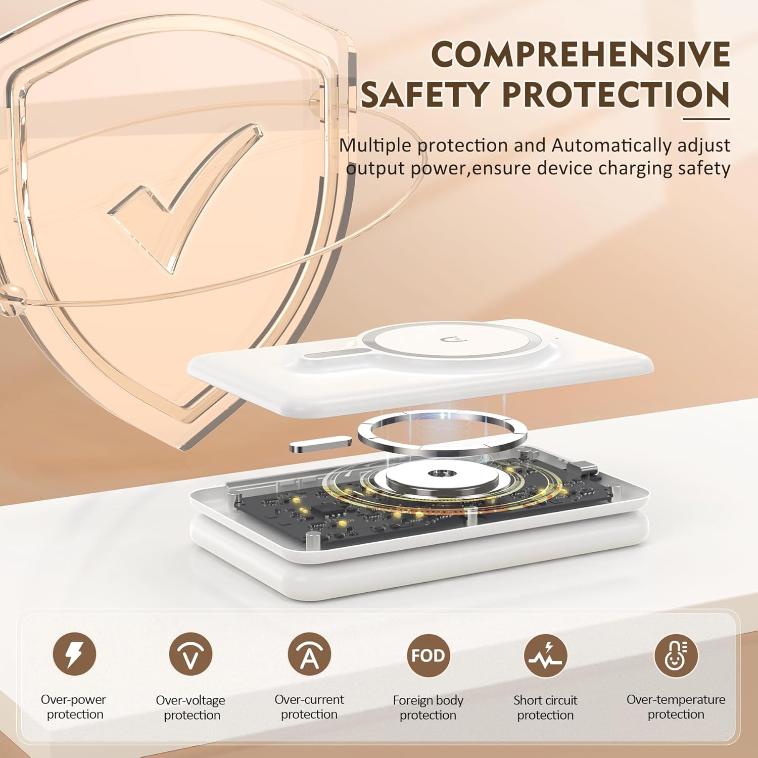 Cargador inalámbrico magnético para iPhone estación de carga de viaje 3 en 1 para dispositivos Apple para iPhone 15 14 13 12 Pro Max Plus –