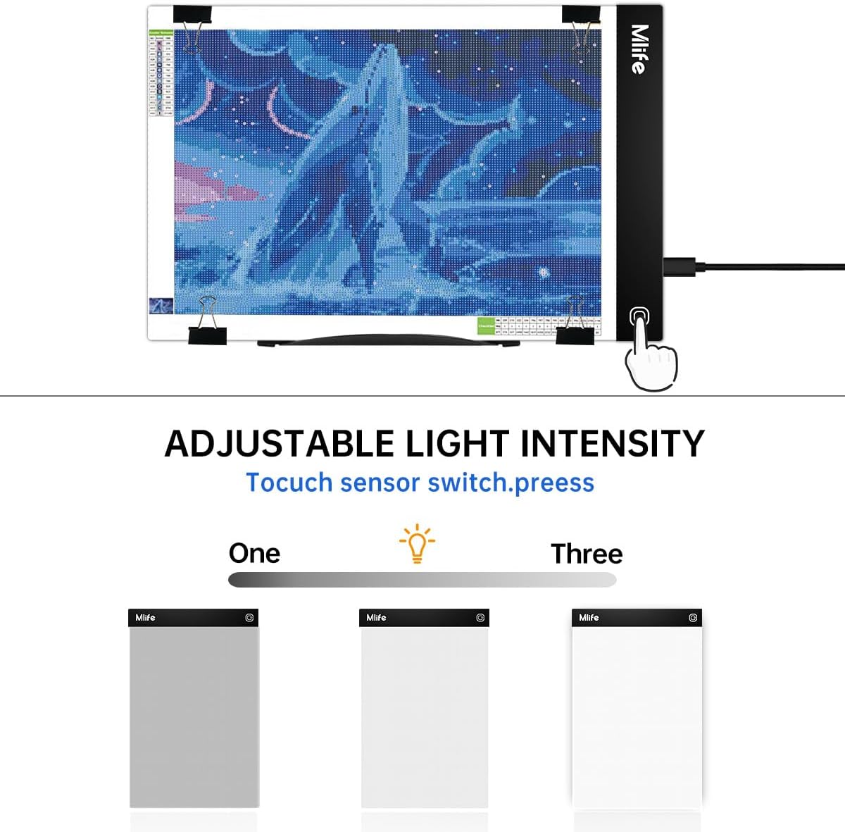 Almohadilla de luz LED B4  Caja de luz de arte de diamante mejorada, tablero de luz de seguimiento regulable, boceto, animación, caja de luz de