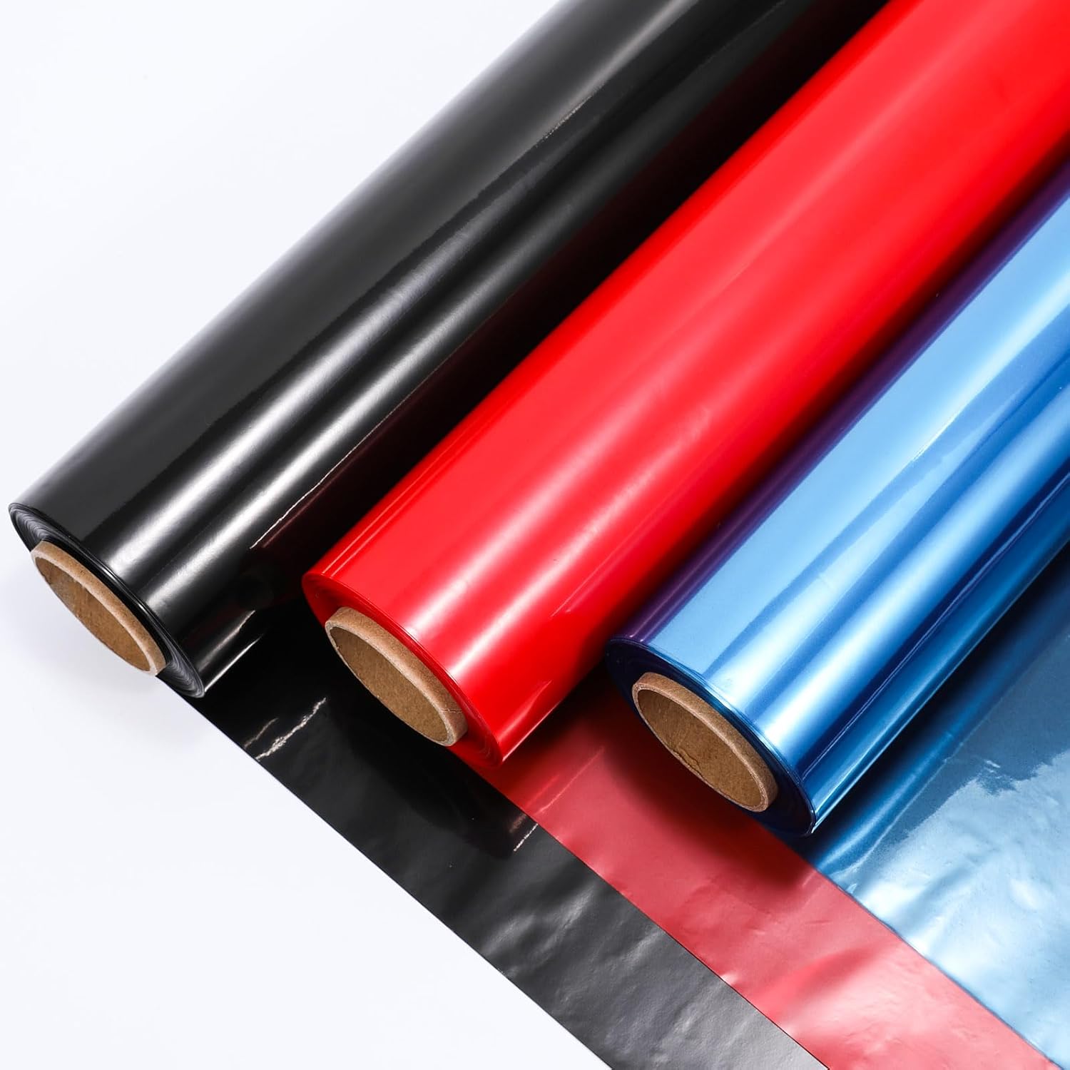 HiloPack Rollo de celofán negro, 34 pulgadas plegado a 17 pulgadas x 100 pies de largo, papel de regalo de plástico de 3 mil de grosor para cestas