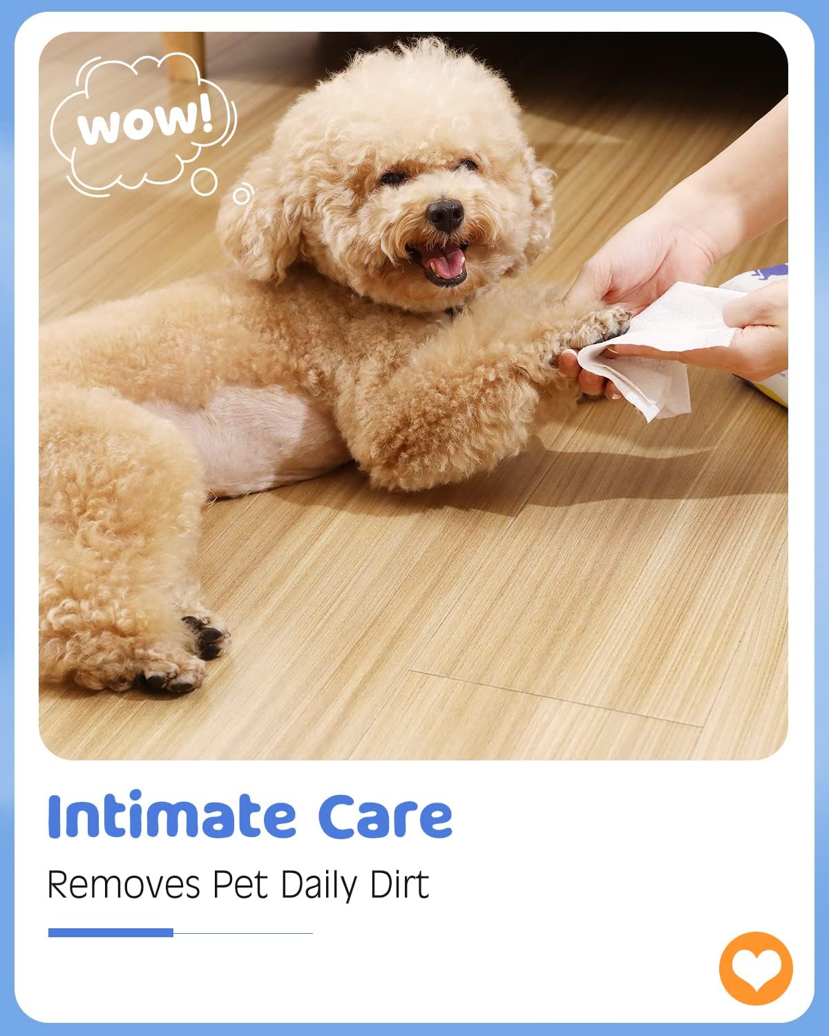 Pawaboo Toallitas para perros para patas y traseros, toallitas hipoalergénicas sin perfume para perros y gatos, toallitas suaves y gruesas para