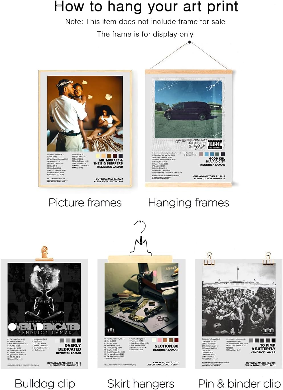 Kendrick Lamar – Póster de la cubierta del álbum de música firmado limitado, póster impreso estético para habitación, impresiones artísticas de