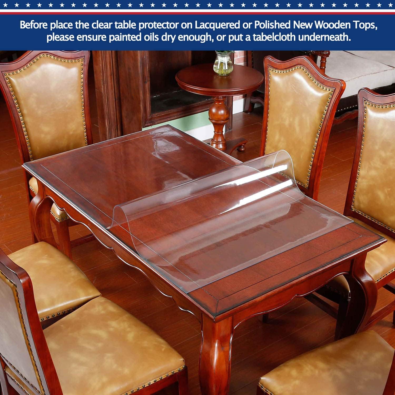 BigHala Protector de mesa de madera para muebles, manteles de plástico transparente lavable, funda protectora para escritorio, vinilo de PVC,