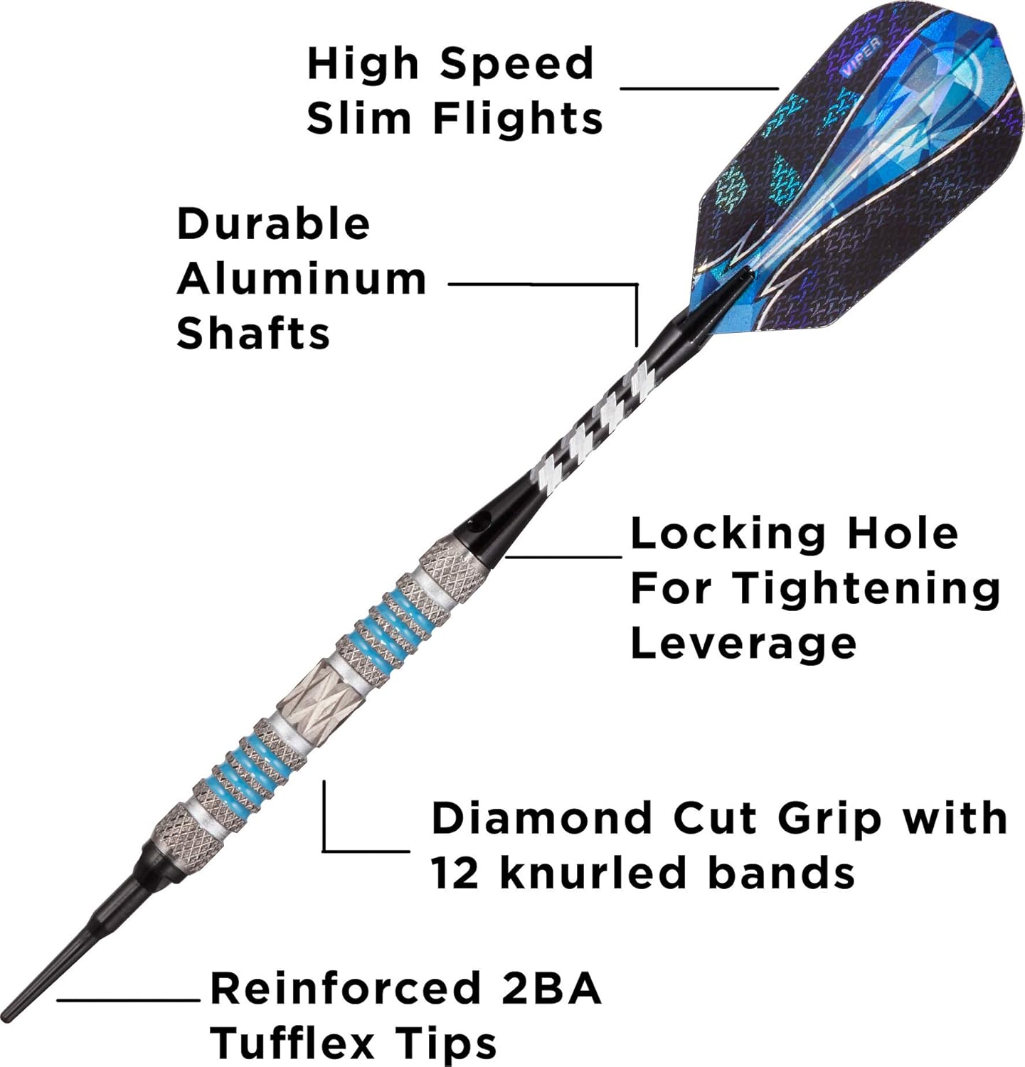Viper Astro – Dardos de punta suave de tungsteno con estuche de almacenamientoviaje