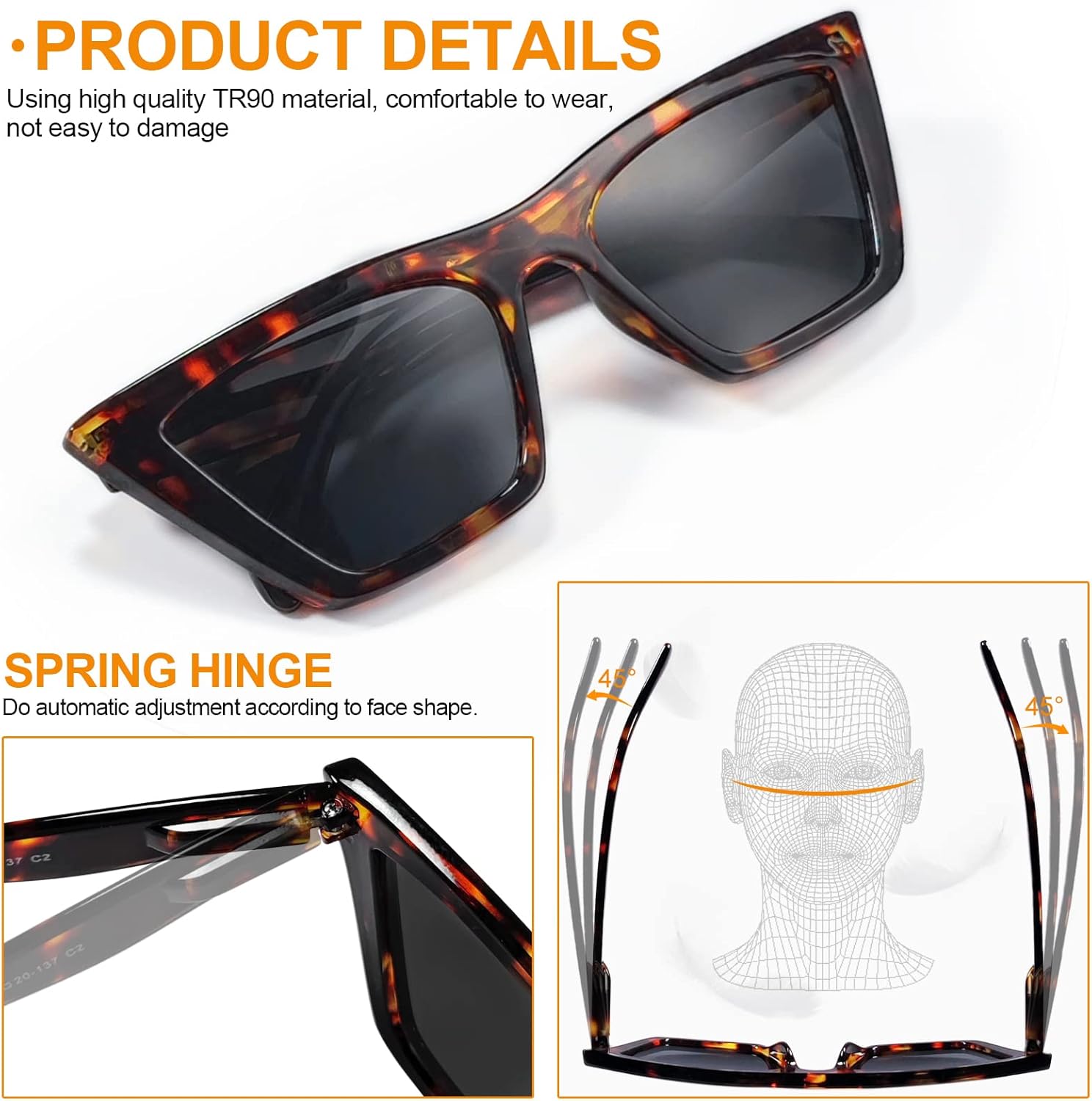 Gafas de sol de lectura de gran tamaño para mujer, con protección UV completa de ojo de gato, 1.0, 1.25, 1.5, 1.75 a 4.0