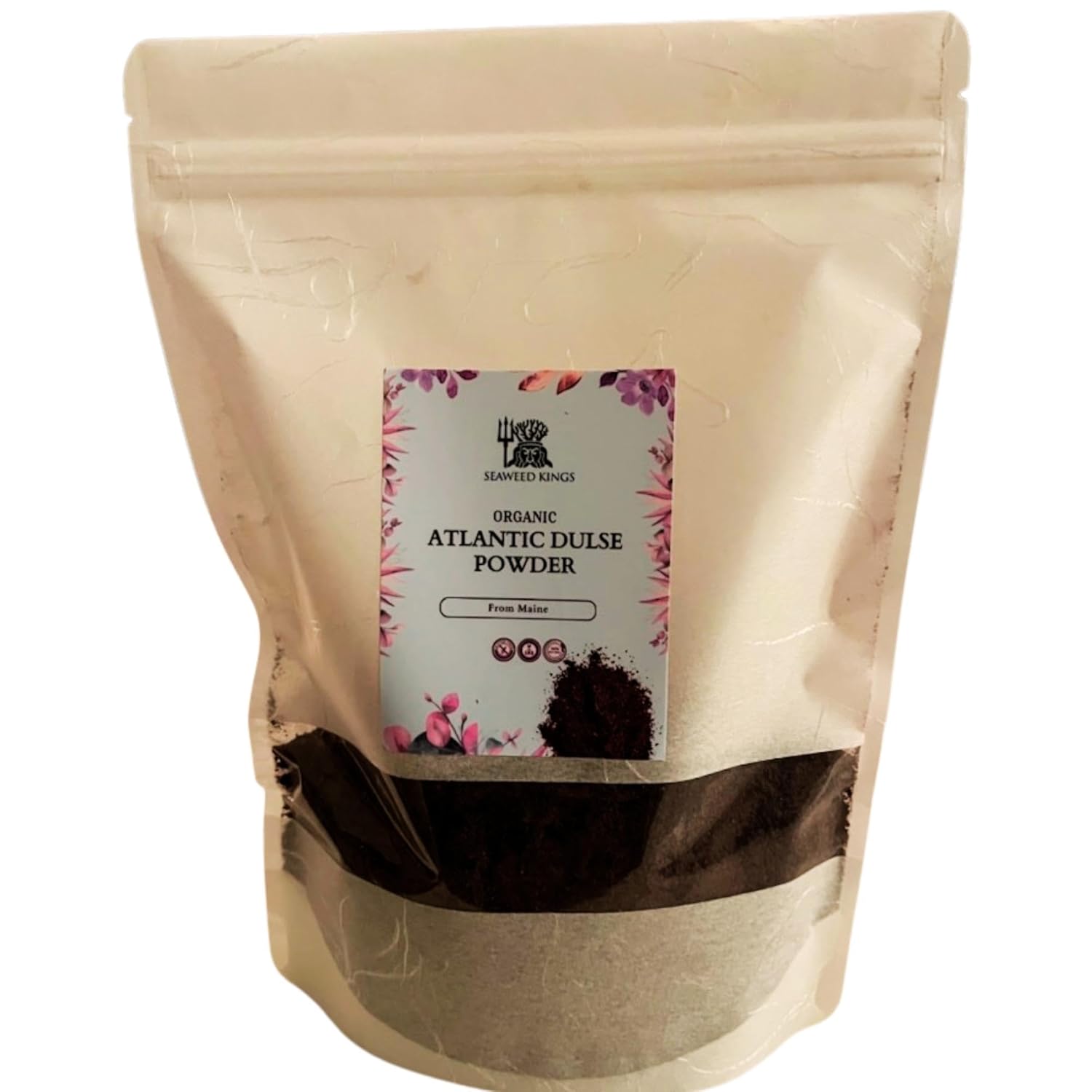 Seaweed Kings Dulse Powder – Algas marinas crudas del Atlántico, mini copos, perfectas para aperitivos, condimentos, sopas y ensaladas, 100% puras y
