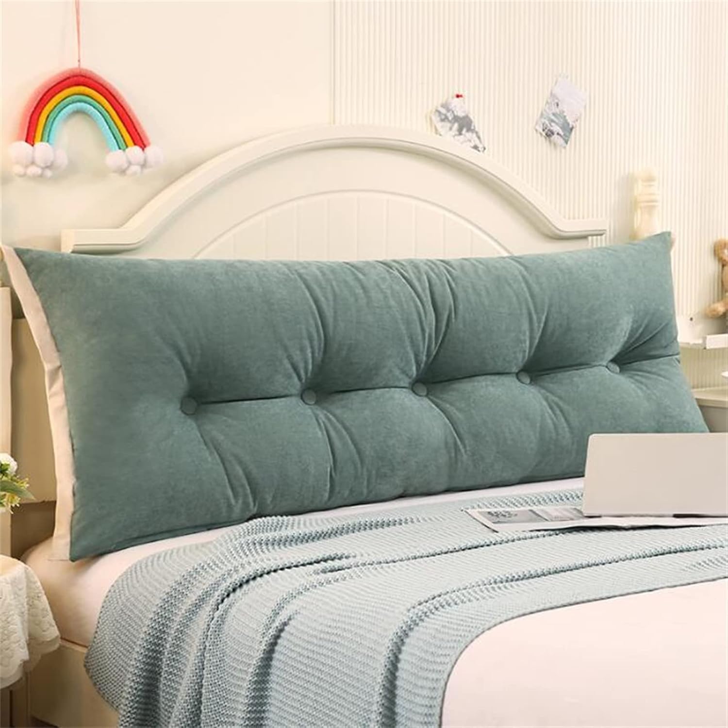 Almohadas rectangulares de cuña para cabecero, almohada de lectura, respaldo grande, para cabecero, cojín de apoyo tamaño King para dormitorio, sofá
