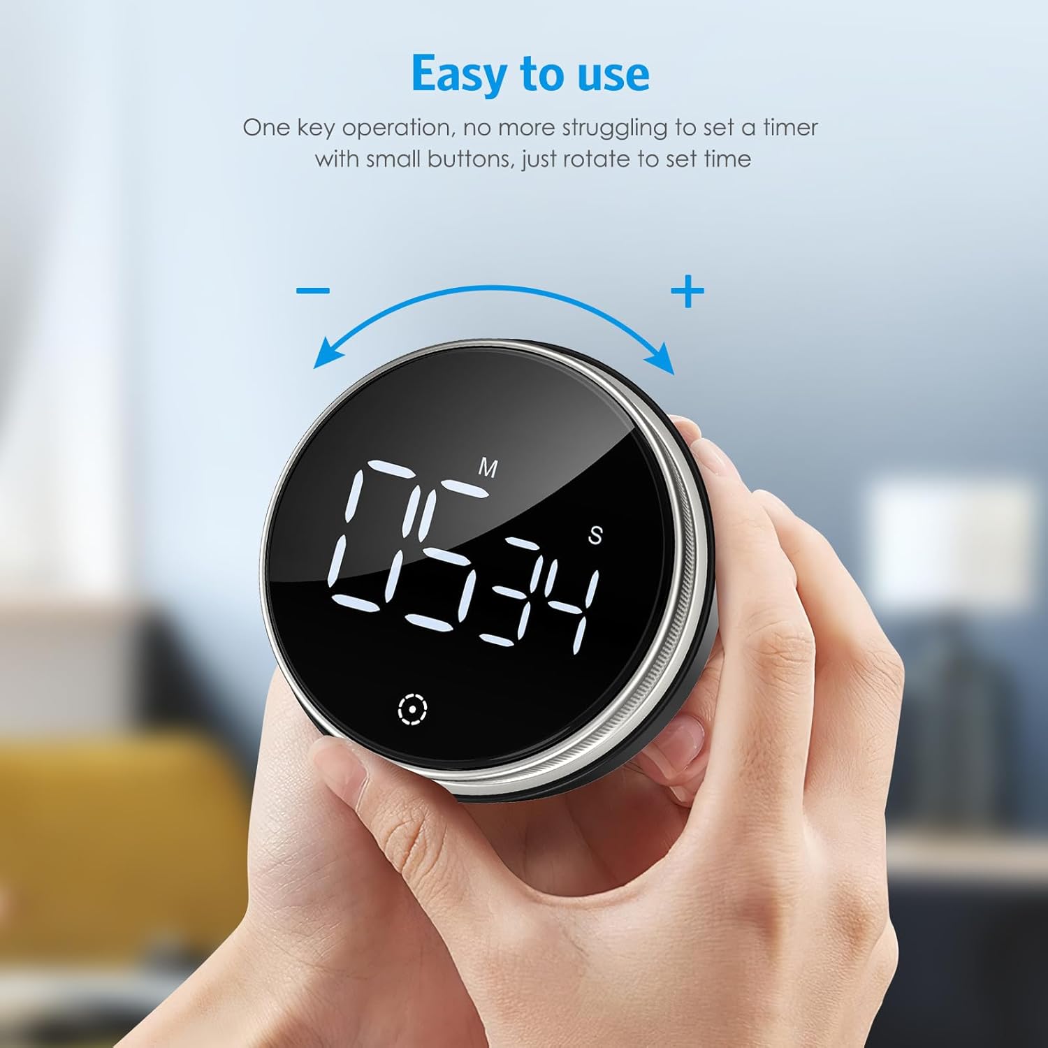 AMIR Temporizadores digitales de cocina, temporizador magnético para cocinar, temporizadores visuales alimentados con batería con pantalla LED