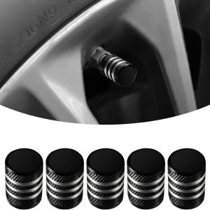 ZBGUN Tapas de vástago de válvula de neumático (paquete de 5), tapa de aire de neumático de metal con forro de plástico, resistente a la corrosión, ZBGUN Tapas de vástago de válvula de neumático (paquete de 5), tapa de aire de neumático de metal con forro de plástico, resistente a la corrosión,