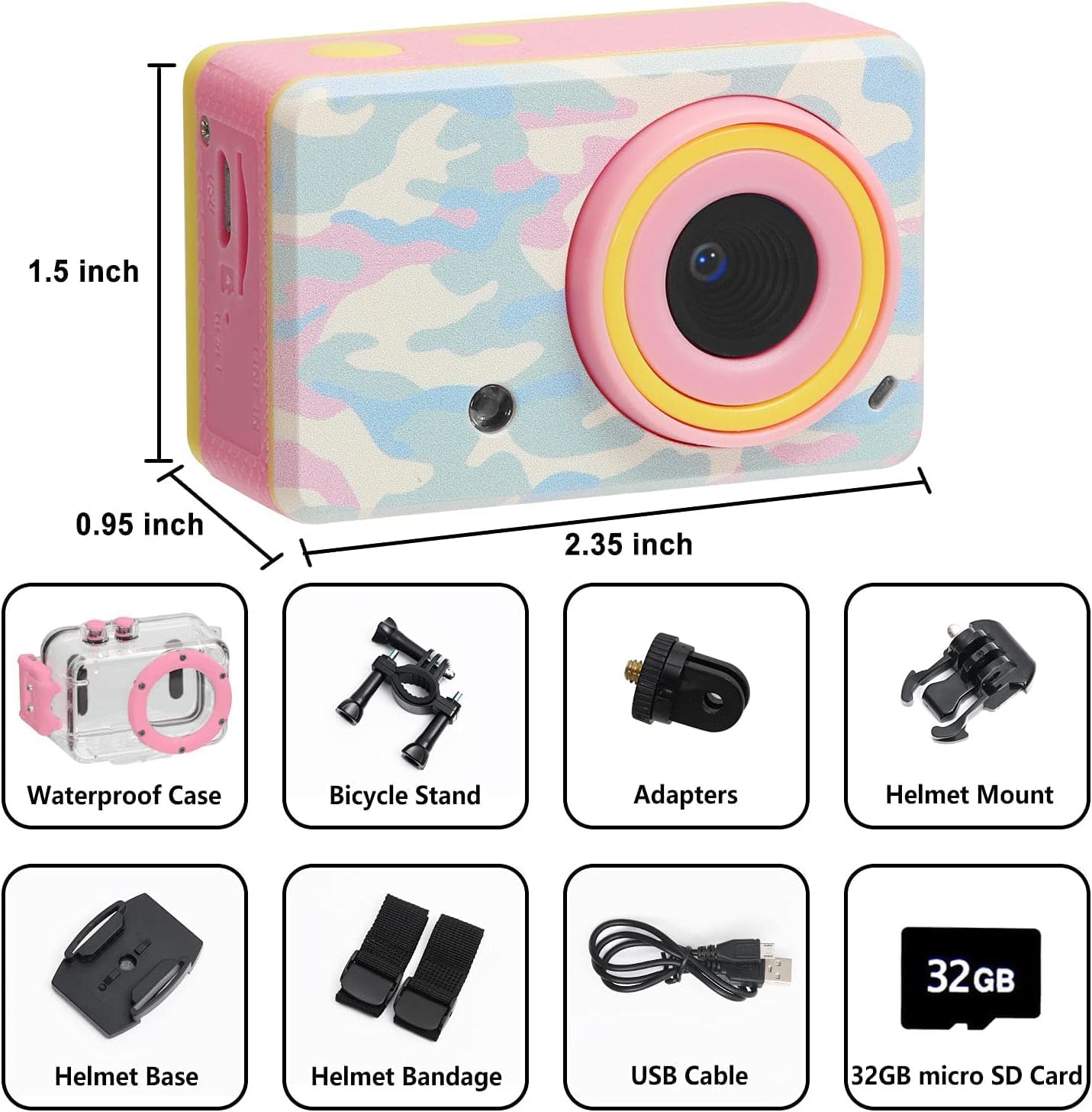 Luoba Cámara para niños impermeable, regalos para niñas de 3 a 10 años, juguetes de Navidad, cumpleaños, niños, cámara digital subacuática, juguetes