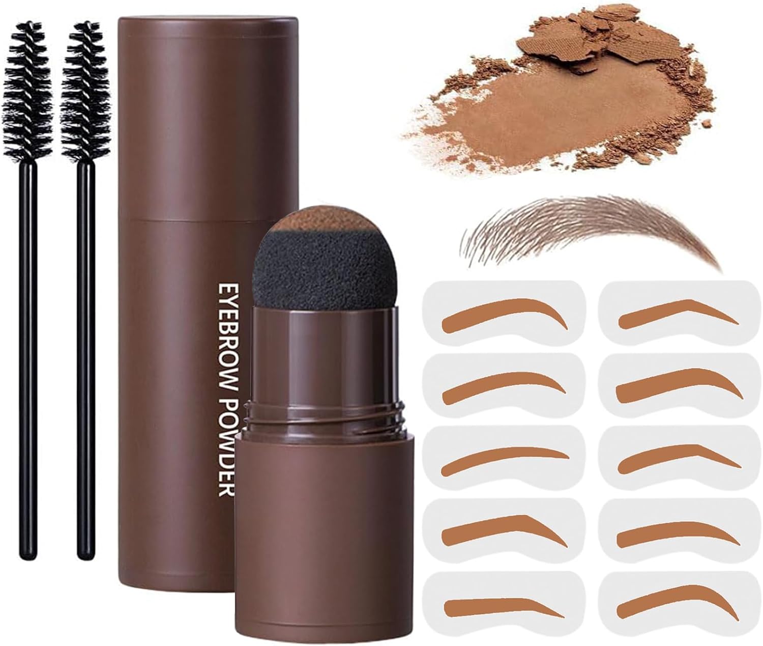 Kit de sellos en polvo para cejas, kit profesional de plantillas para cejas, impermeable, todo en 1, kit de sello y modelado para cejas para mujeres