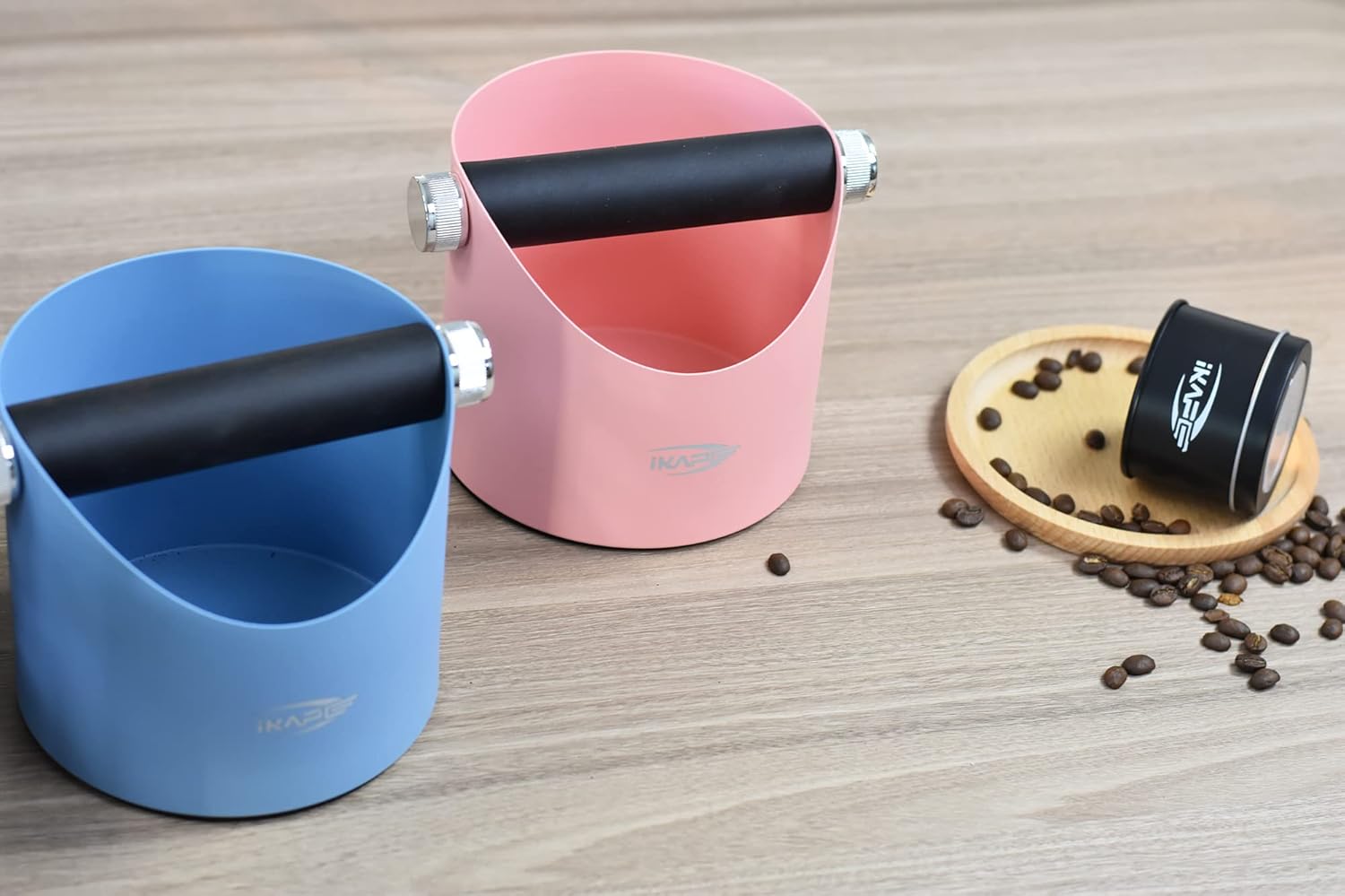 IKAPE Espresso Knock Box, caja de café premium, cubo de basura de café que ahorra espacio con barra extraíble y base antideslizante para Espresso