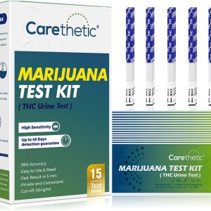 Kit de prueba de marihuana (prueba de orina THC) – 15 tiras envueltas individualmente – Pruebas de THC para el hogar Kit de prueba de marihuana (prueba de orina THC) – 15 tiras envueltas individualmente – Pruebas de THC para el hogar