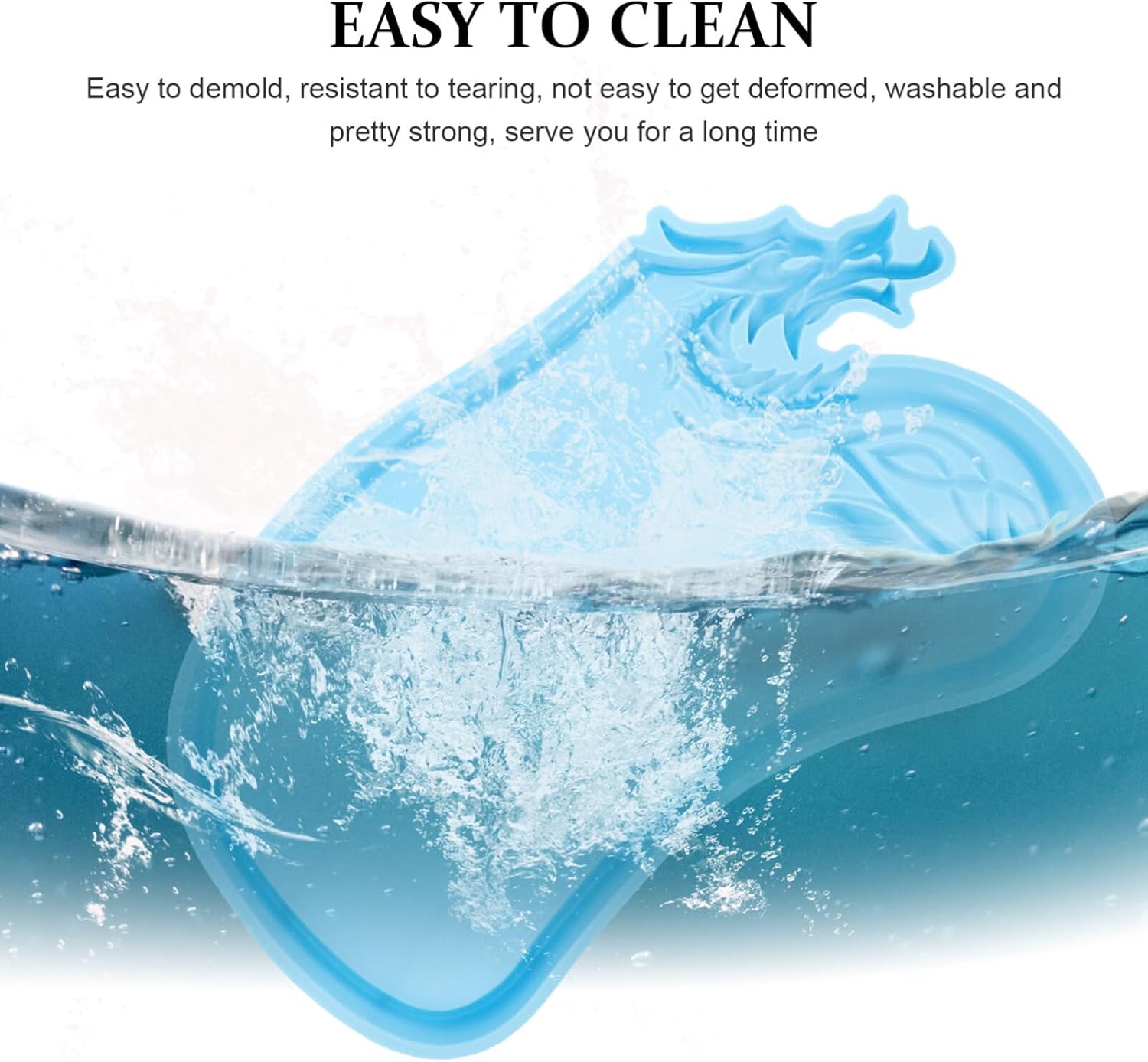 Molde de silicona en forma de dragón, molde de resina de resina epoxi, molde de tabla de servir para almacenamiento de joyas, decoración del hogar