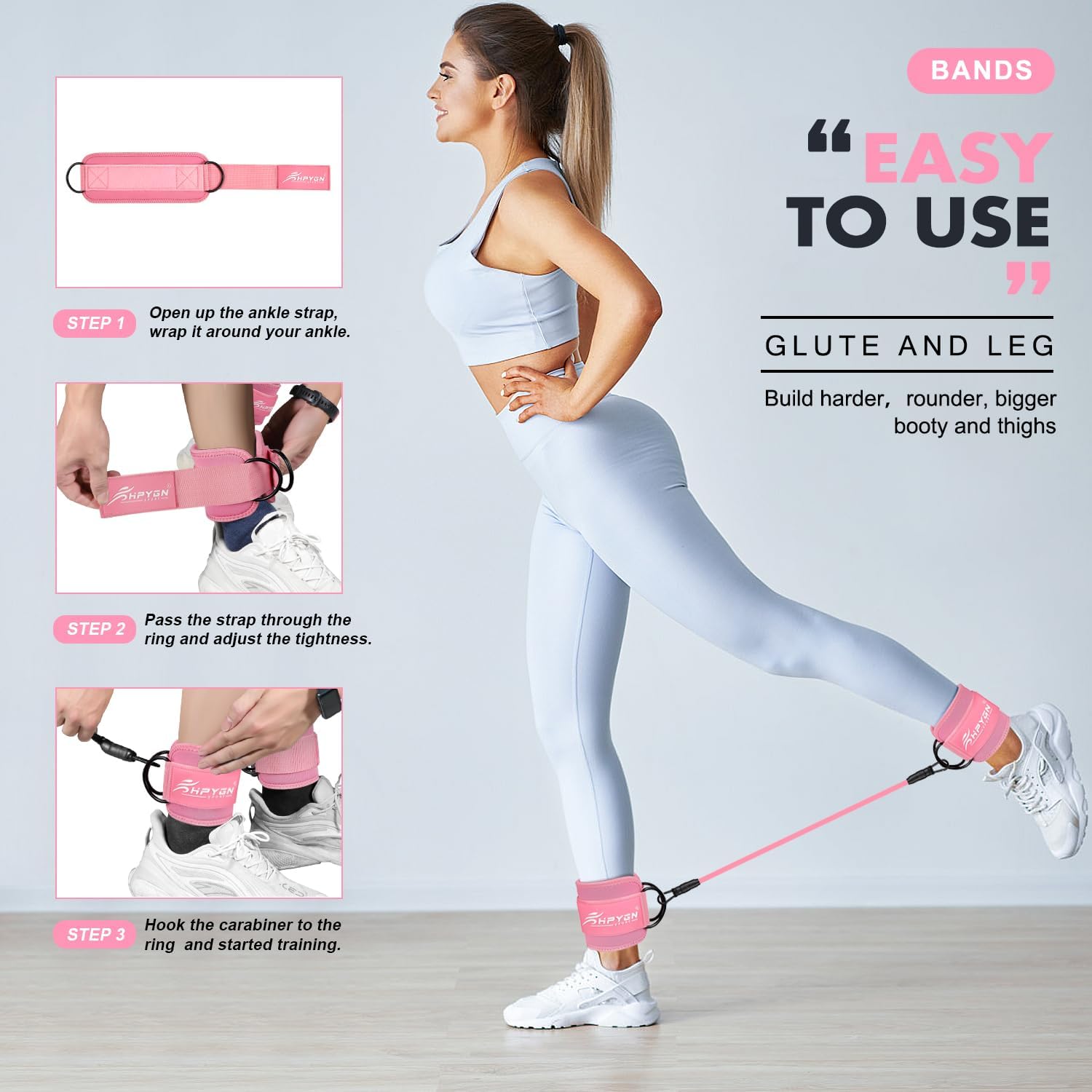 Bandas de resistencia de tobillo, bandas de tobillo para entrenar con puños, bandas de resistencia para entrenamiento de piernas y glúteos, equipo