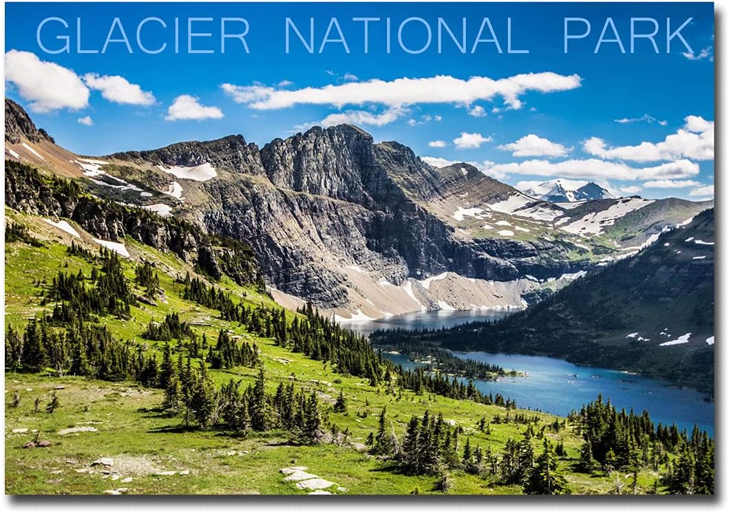 Parque Nacional Hidden Lake Glacier de Montana, imán para nevera, tamaño 2.6 x 3.3in