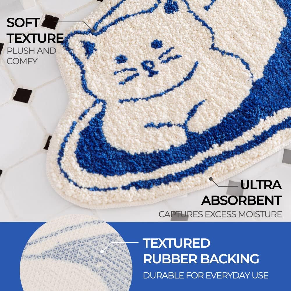 Dailylike – Alfombra de baño, 24 x 17 pulgadas de grosor, felpa extra suave, absorbente, parte trasera de goma duradera, antideslizante, lavable a