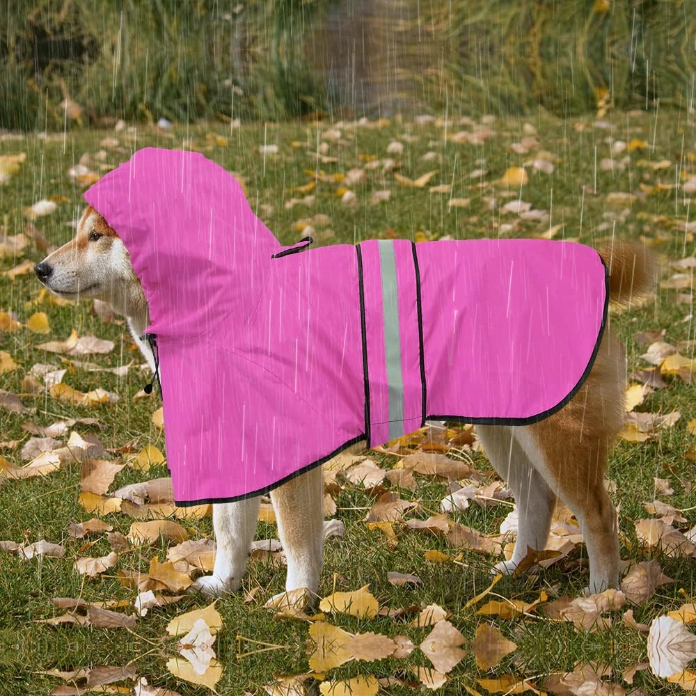 Impermeable para perros  Impermeables con capucha para perros, abrigo de lluvia reflectante ajustable para perro, chaqueta de lluvia para perro,
