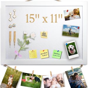 Tablero de anuncios blanco de 15 x 11 pulgadas con fieltro, tablero de anuncios pequeño de 15 x 11 pulgadas para paredes, joyas, notas, colección, Tablero de anuncios blanco de 15 x 11 pulgadas con fieltro, tablero de anuncios pequeño de 15 x 11 pulgadas para paredes, joyas, notas, colección,