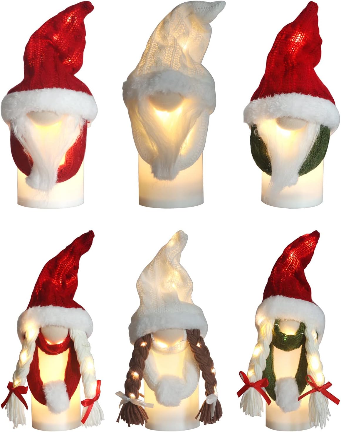 Decoración de árbol de Navidad de ángeles, 16 pulgadas, luces LED iluminadas para vacaciones o decoración del hogar, camafeo marróndorado