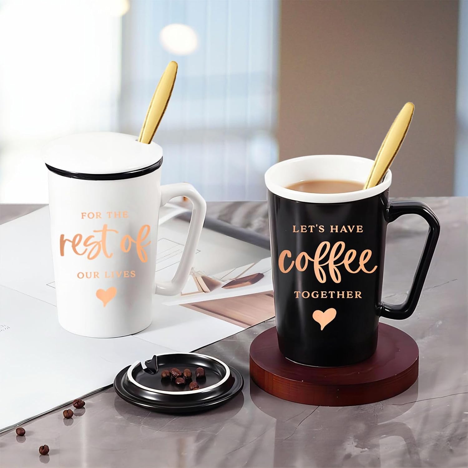 Juego de tazas de regalo de boda para recién casados Mr and Mrs  Let’s Have Coffee Together for the Rest of Our Lives  Regalos de despedida de