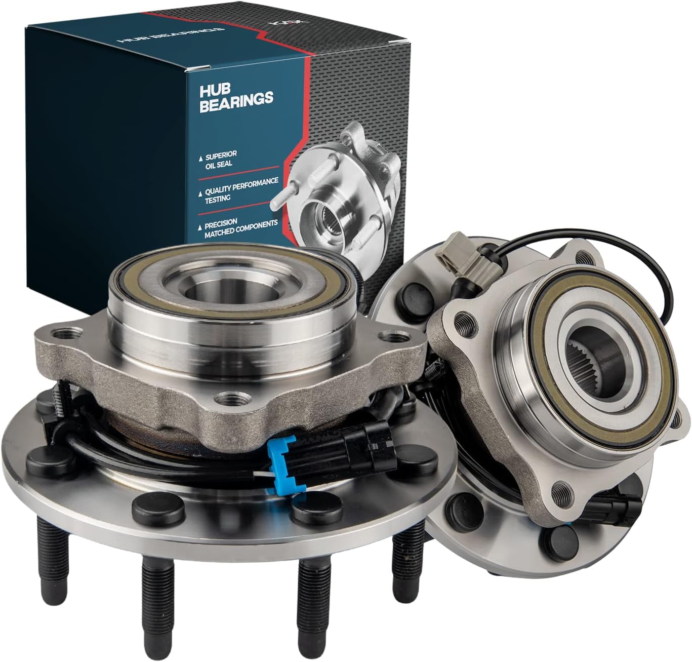 PHILTOP Conjunto de rodamiento de cubo de rueda delantera para Silverado 2500 HD 4WD 2001-2006 Sierra delantera 1500 4WDAWD Sierra delantera 2500 HD