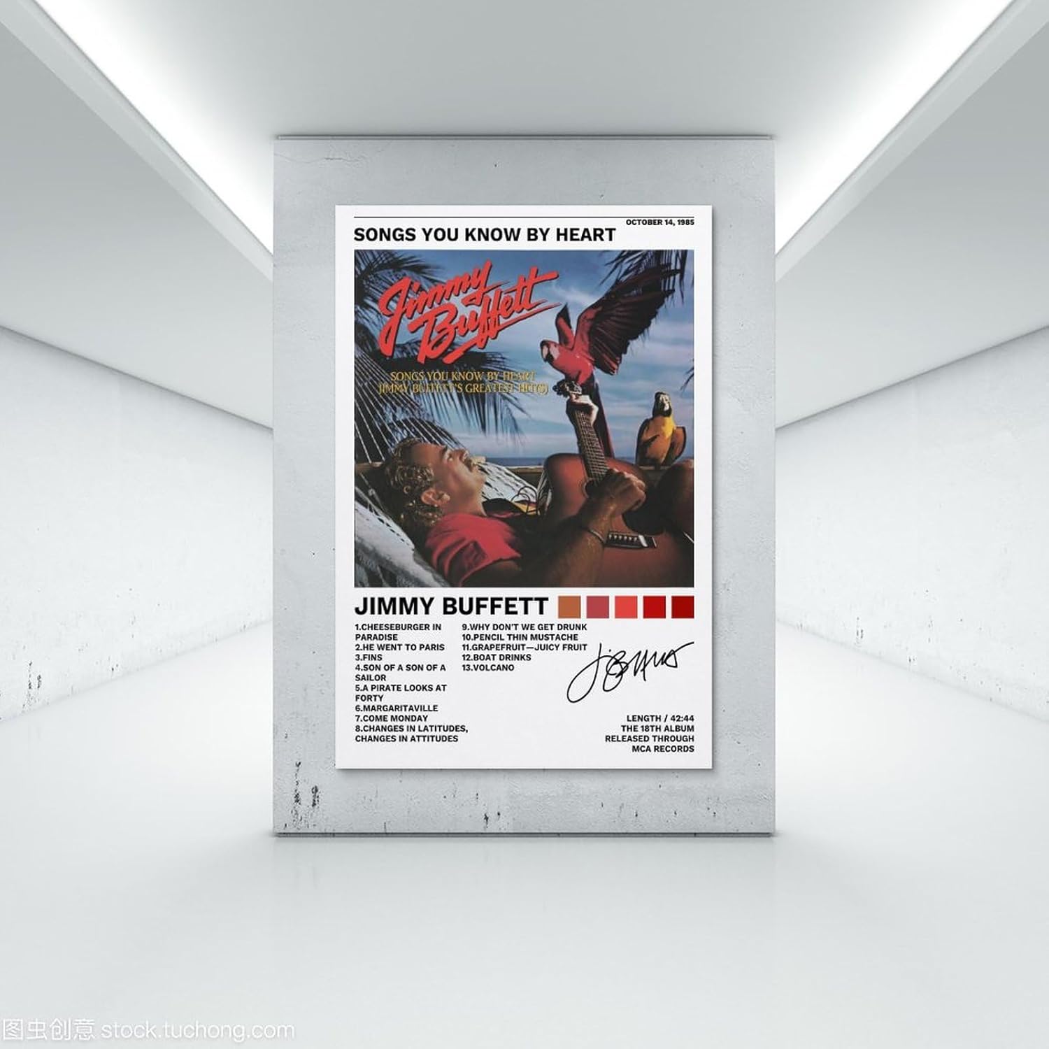 Póster de Jimmy con texto en inglés “Canciones de Buffett You Know by Heart”, pintura decorativa, lienzo, pósteres de pared e impresión artística