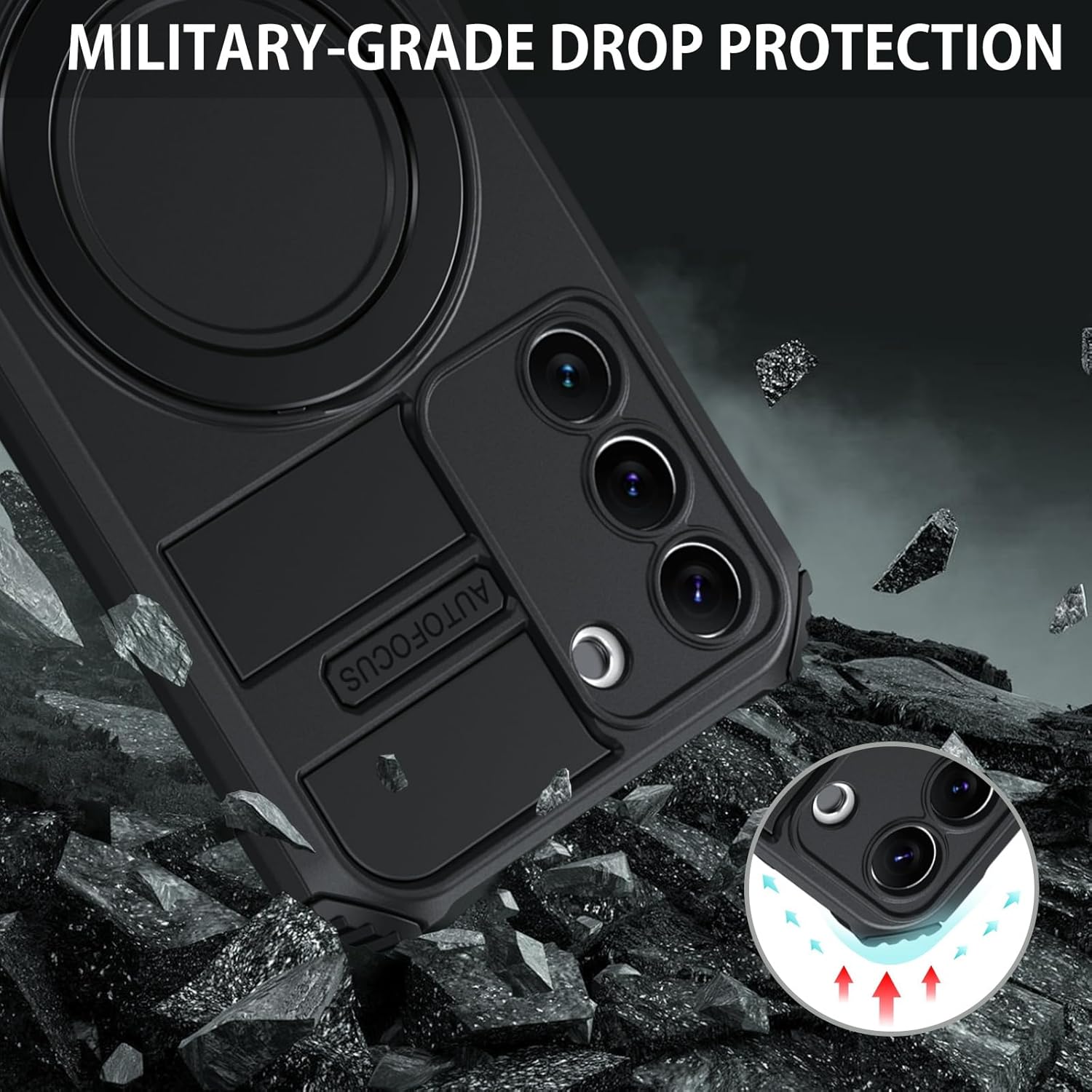 DUEDUE Funda magnética para Samsung Galaxy S22 con soporte integrado y soporte para anillo compatible con MagSafe, grado militar, a prueba de