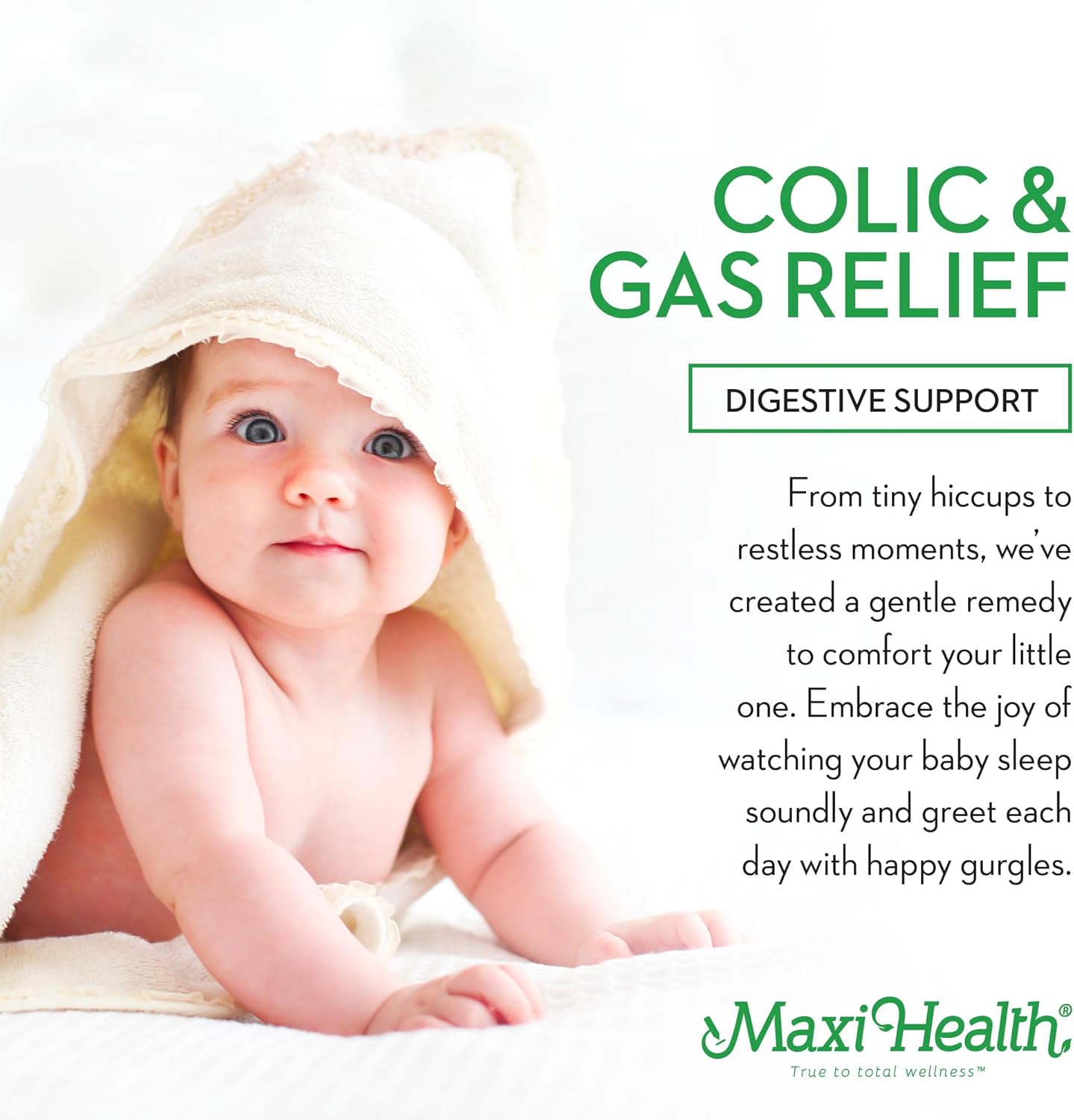 Maxi Health Homeopathic Gripe Water for Baby – Cólico infantil, hipo, alivio de gases  Gotas de acción rápida a base de hierbas de primera calidad