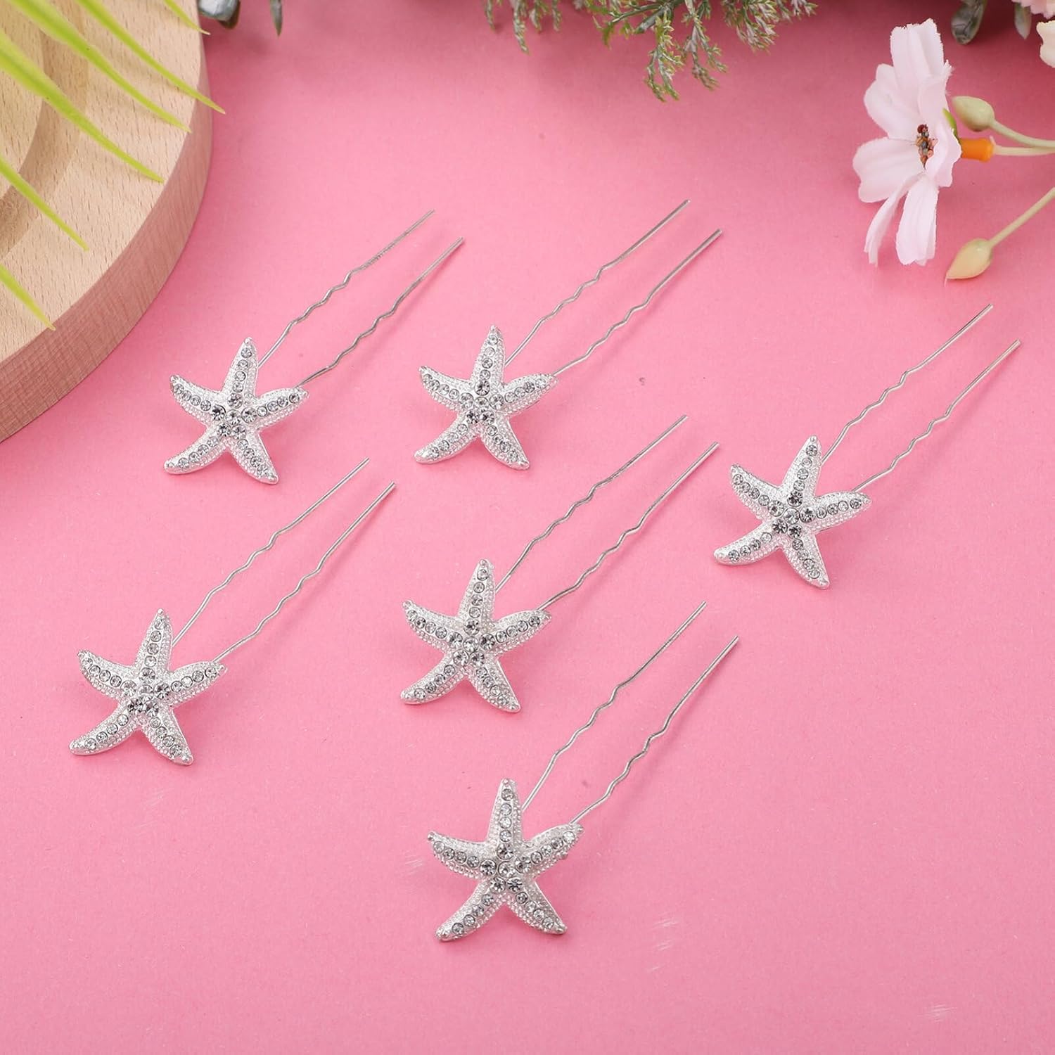 Beaupretty 12 unids clip de pelo de estrella de mar sirena accesorios para el cabello horquillas Rhinestone horquillas estrella headwear accesorios