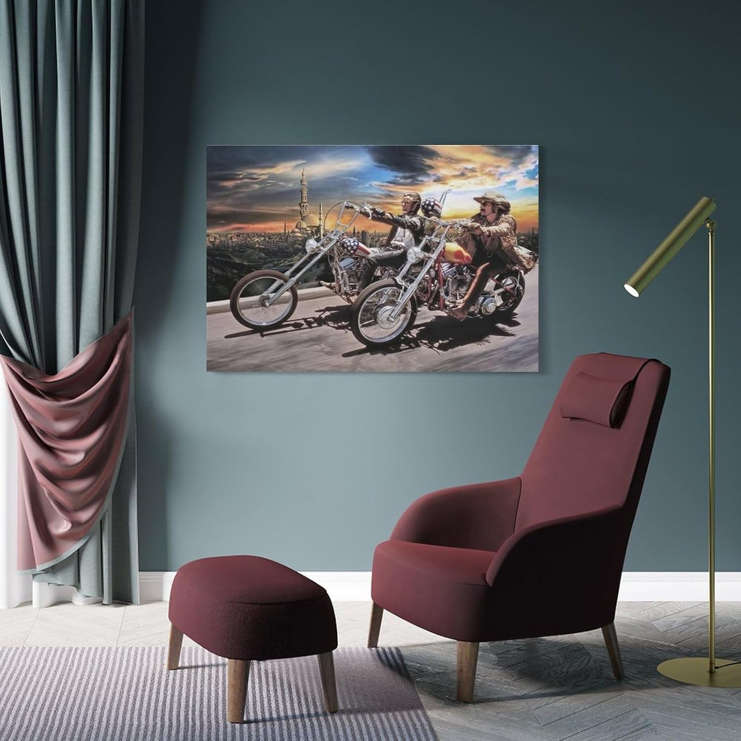 JevLoN Arte de pared para motociclista, David Mann, arte de pared de motocicleta, póster estético, pinturas en lienzo, decoración de pared,