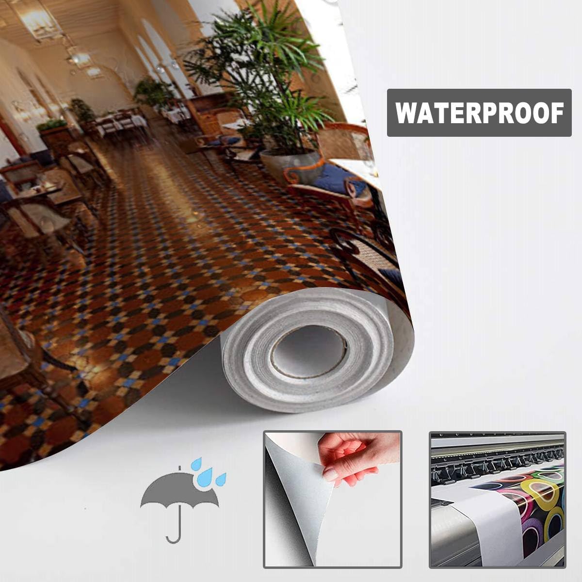 Papel tapiz de lienzo moderno 3D para hotel, veranda, despegar y pegar, removible, autoadhesivas, calcomanías de pared para sala de estar,