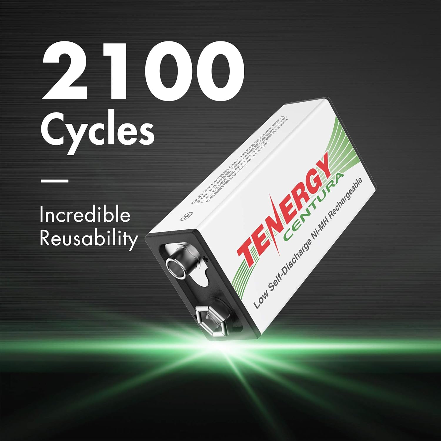 Tenergy TN136 9V Cargador de batería 4 ranuras con 200mAh Centura (LSD) 4 unids NiMH baterías recargables 9V para sistema de alarma detector de humo