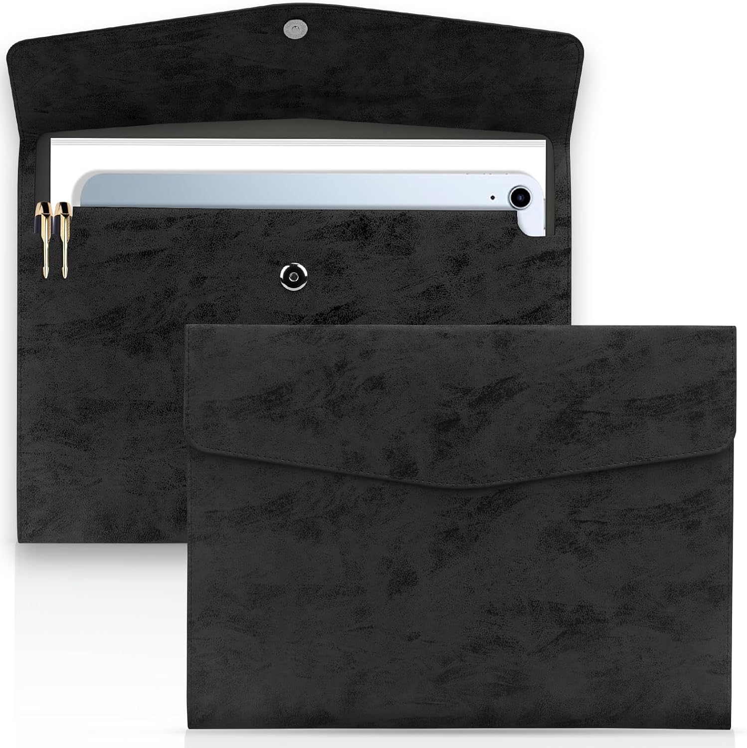 Toplive Carpeta de archivos de documentos, suave e impermeable, de piel sintética, tamaño A4, organizador de archivos, estuche de almacenamiento de
