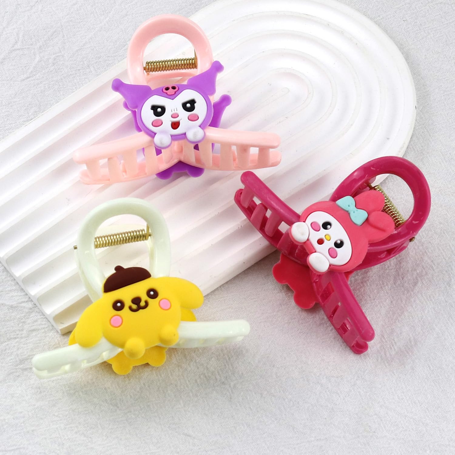 3 pinzas para el pelo de anime kawaii, antideslizantes, pasador, pinza de mandíbula para niñas y adolescentes, accesorios de peinado de moda para