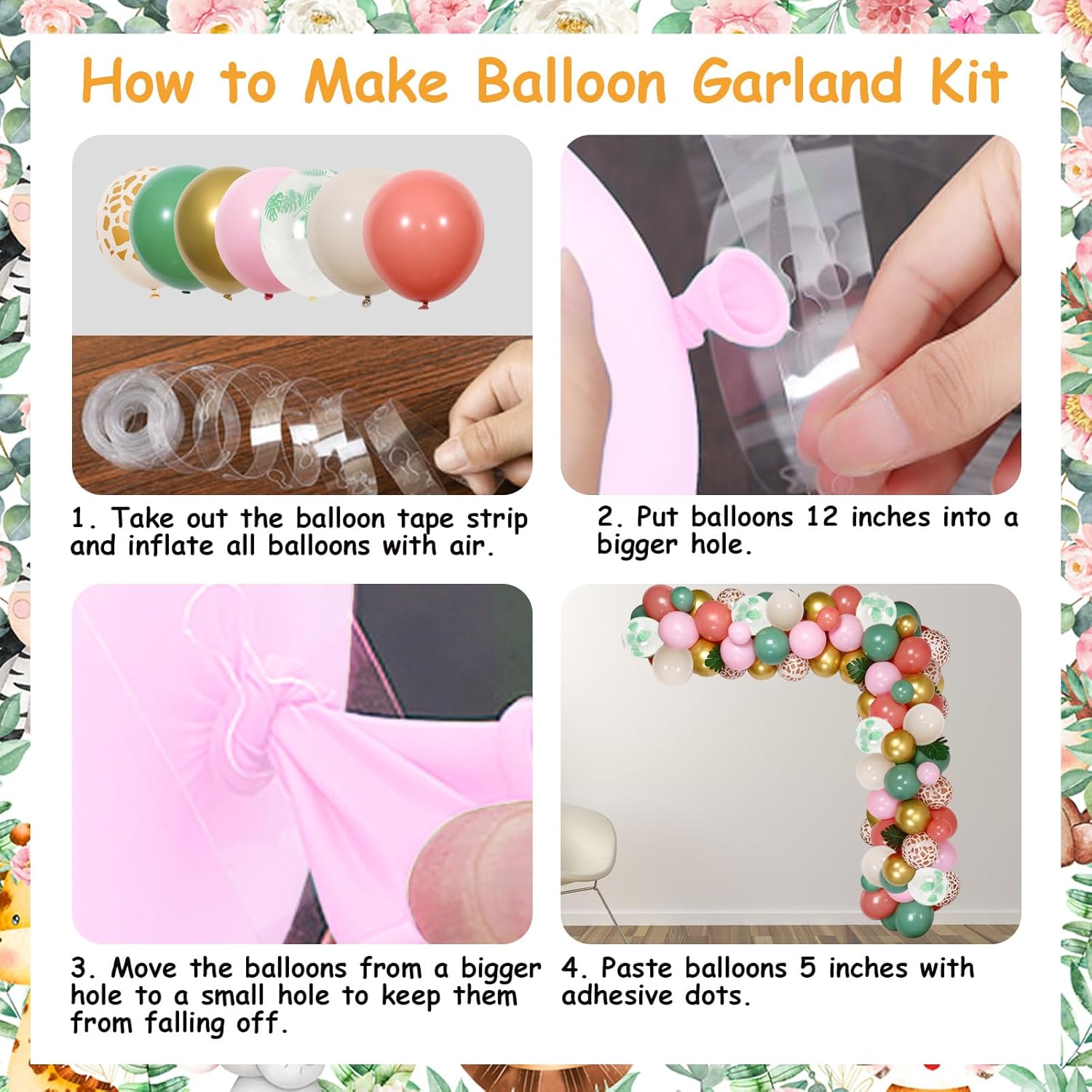Decoraciones de segundo cumpleaños con temática de selva para niña, kit de arco de globos rosa polvoriento y verde salvia con dos decoraciones de