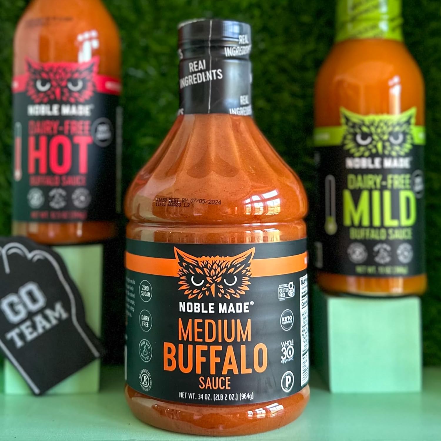Salsa de búfalo Noble Made, Keto, sin gluten, salsa vegana para inmersión y ala, baja en carbohidratos, sin lácteos, baja en calorías, paleo, sin
