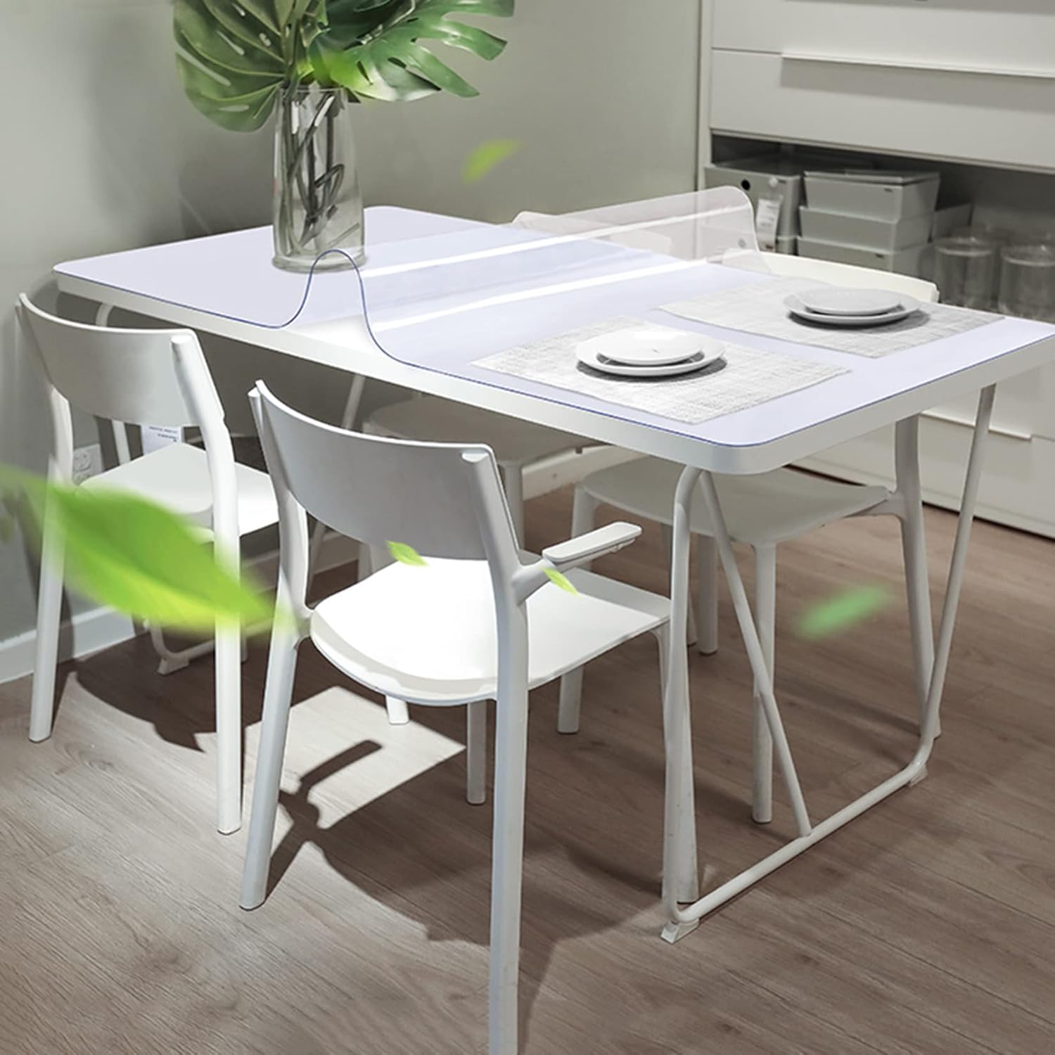 XFKJYXGS Mantel protector de mesa de comedor transparente de PVC transparente, fácil de limpiar (0.059in, 19.7 x 31.5 pulgadas)