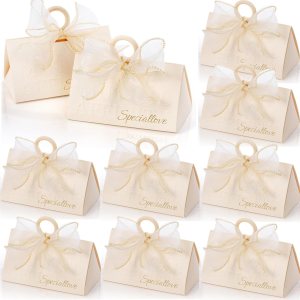 Yopay Paquete de 30 cajas de regalo de boda, pequeñas cajas de regalo para invitados con asa, elegantes cajas de dulces de chocolate blancas con Yopay Paquete de 30 cajas de regalo de boda, pequeñas cajas de regalo para invitados con asa, elegantes cajas de dulces de chocolate blancas con