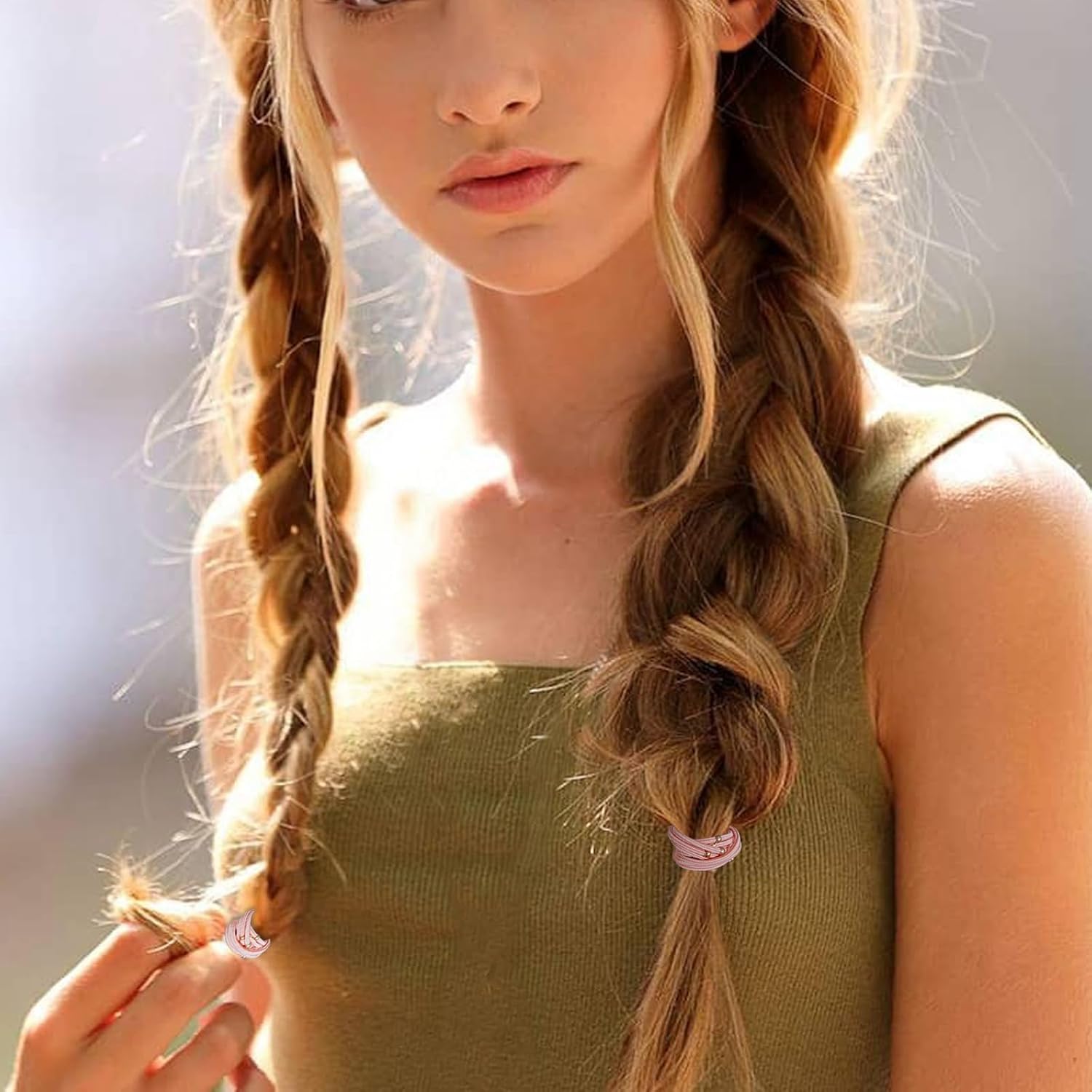 20 ligas para el cabello para mujer, estilo bohemio, sin daños, para cabello grueso y fino, accesorios para niñas (estilo C, 10 colores)