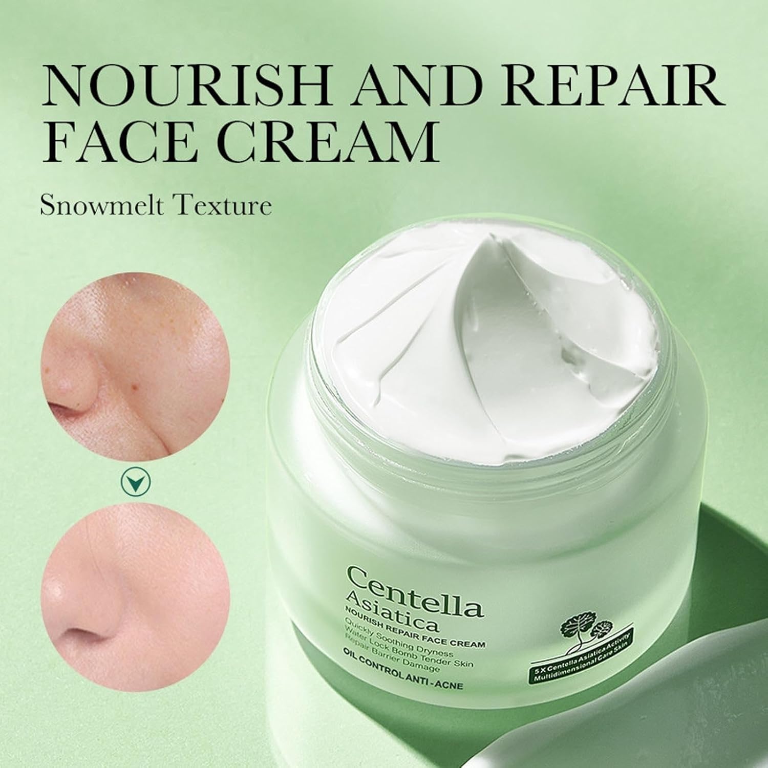 Centella Asiatica Repair Crema facial hidratante facial profundamente nutritiva e hidratante crema de día y noche calma la sequedad Levantando