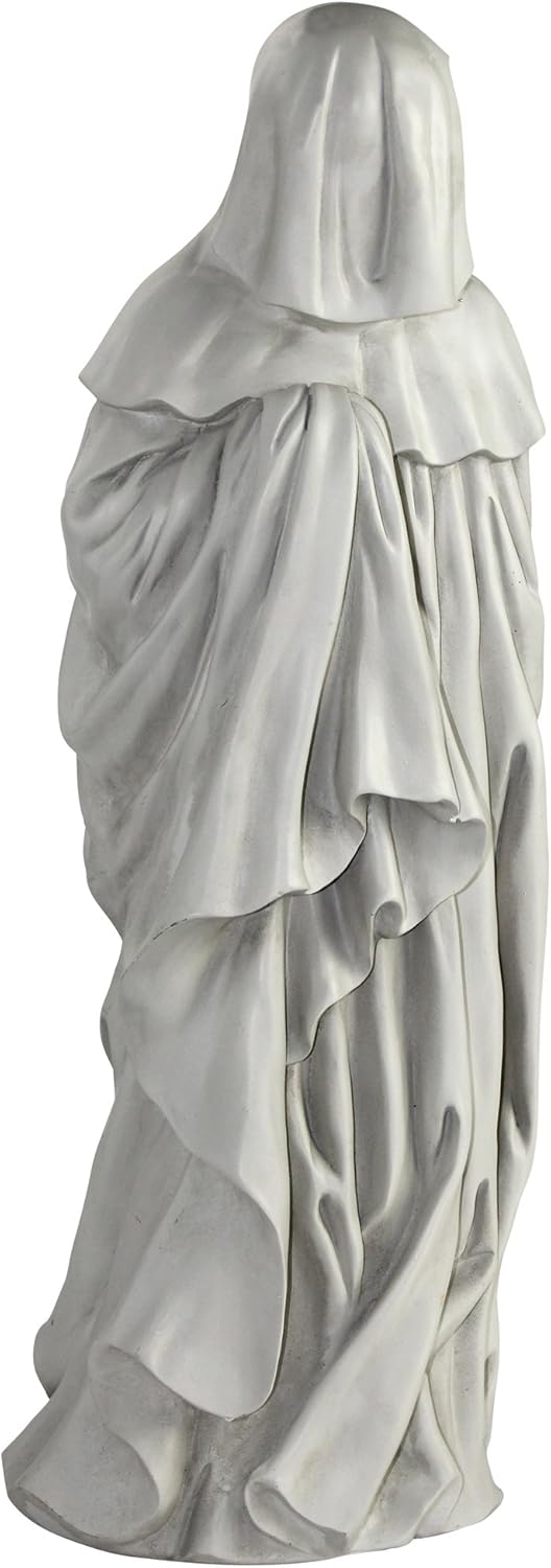 Design Toscano NG31566 Figura con capucha de Pleurant francés de luto, grande, piedra antigua