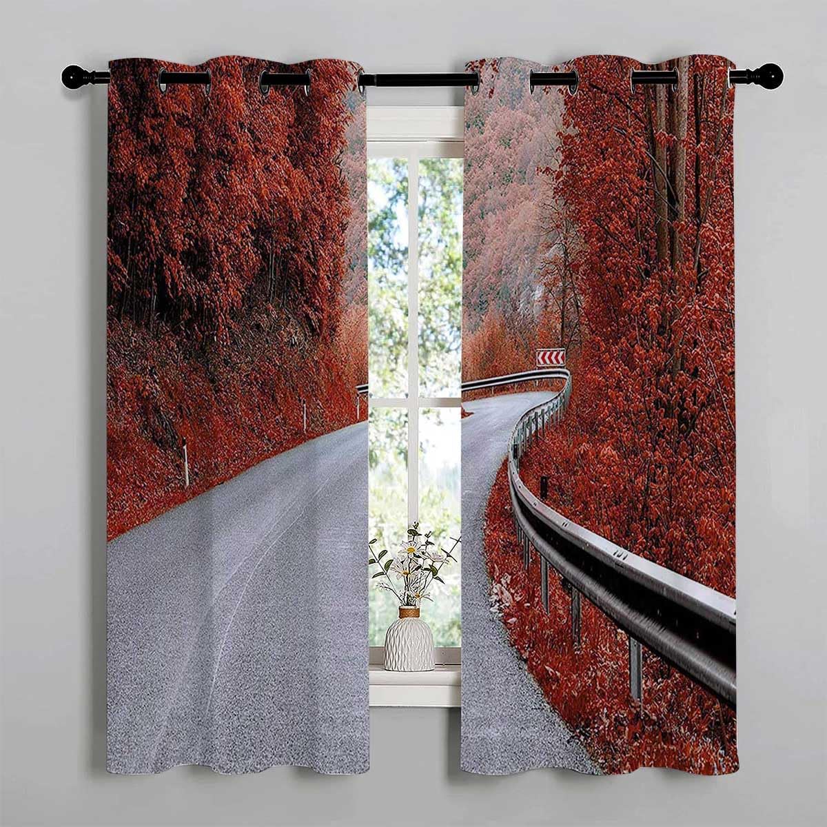 YANFENQI Cortinas para Habitacion Cortinas para Habitacion Cortinas opacas con ojales de otoño para puertas de patio, cortina de despensa, 72